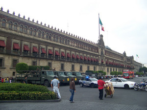 mexico flag zocalo