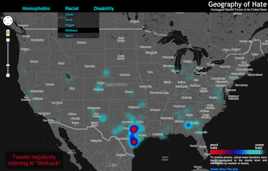 mapping hate - wetback tweets